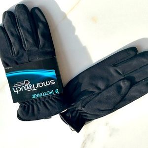 Black Isotoner Touchscreen Compatible Gloves. Black with soft warm interior